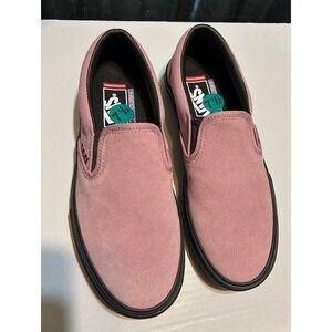 NEW Vans UNISEX Slip On‎ Suede Skater Shoes Pink/Black M 7.5 WM 9 Preppy Classic